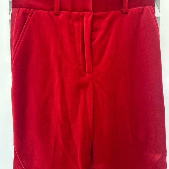 Reiss Crimson Velvet Wide-Leg Trousers - Picture 4 of 10